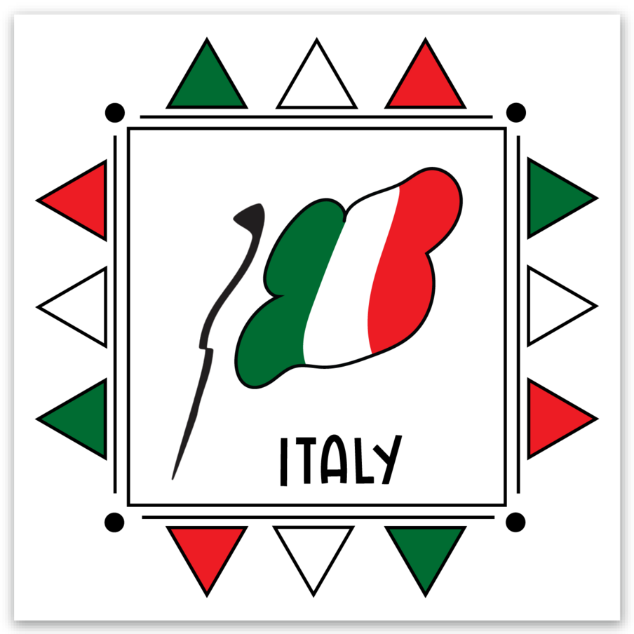 Italy 3x3 Sticker