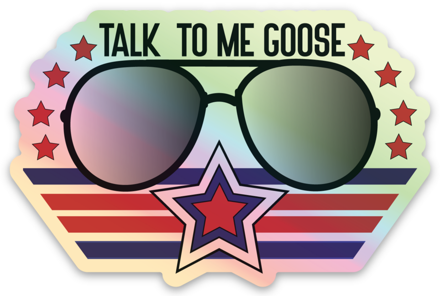Goose Glasses 3x2 sticker Hologram