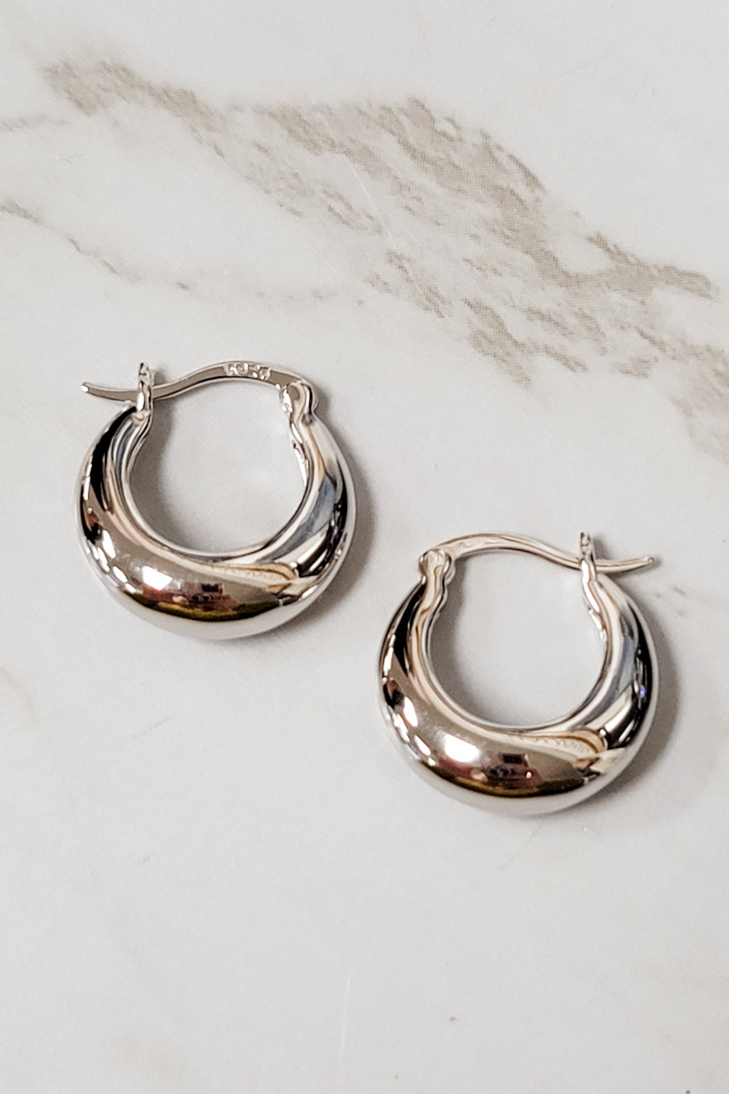 Silver 'The Woman' Mini Hoop Earrings