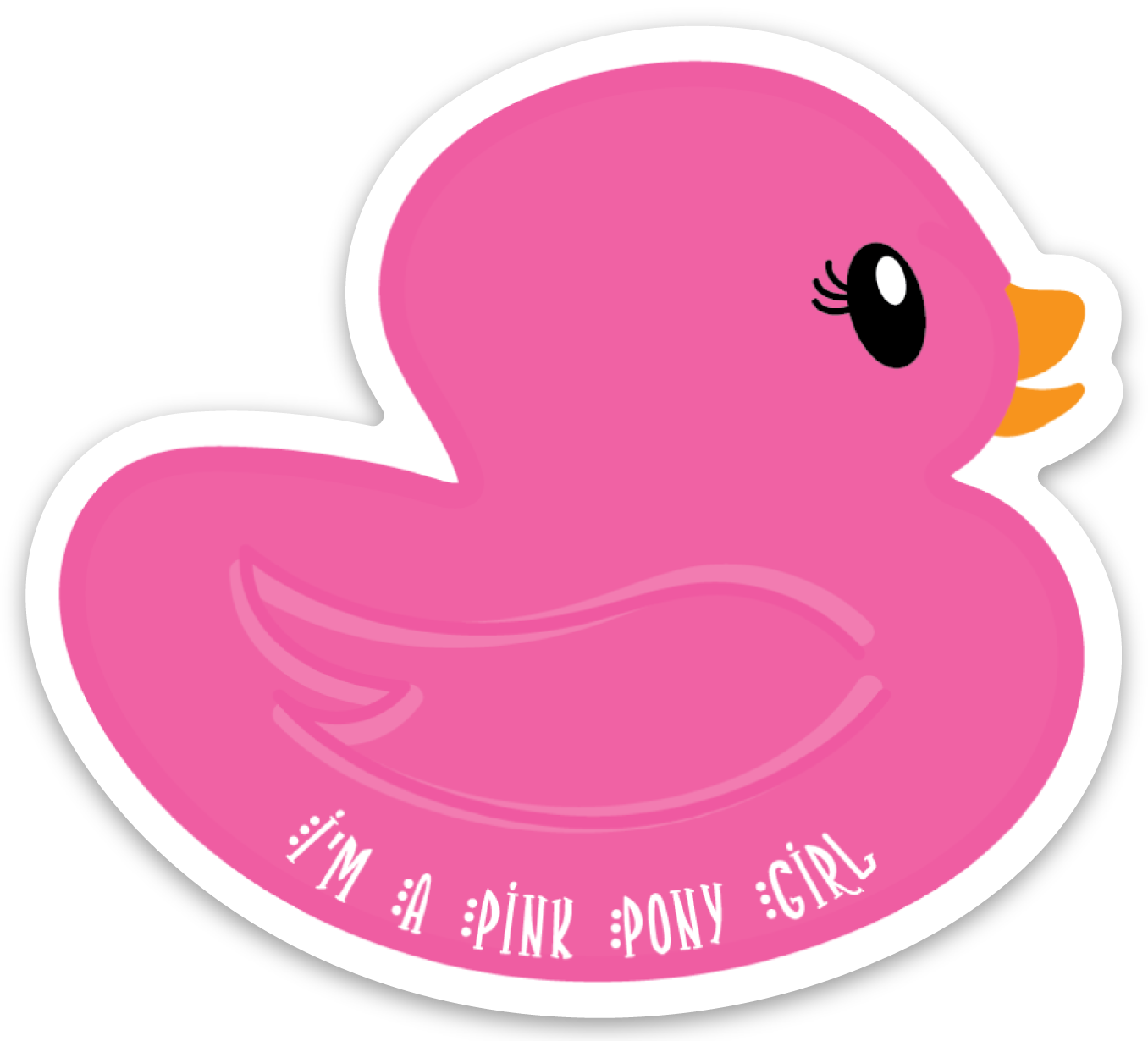 Duck Pink Pony Girl Sticker