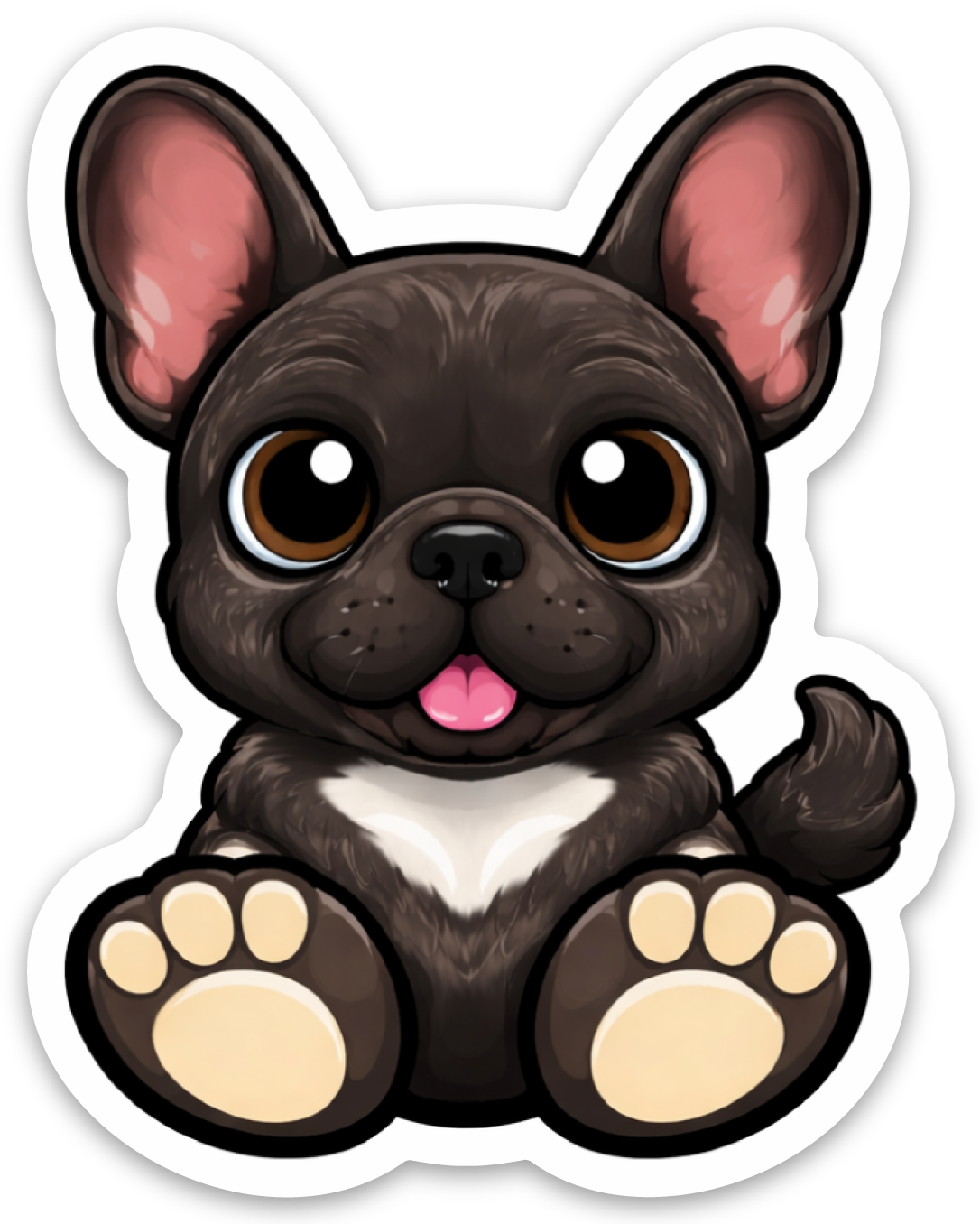 Chibi Black Pug Sticker