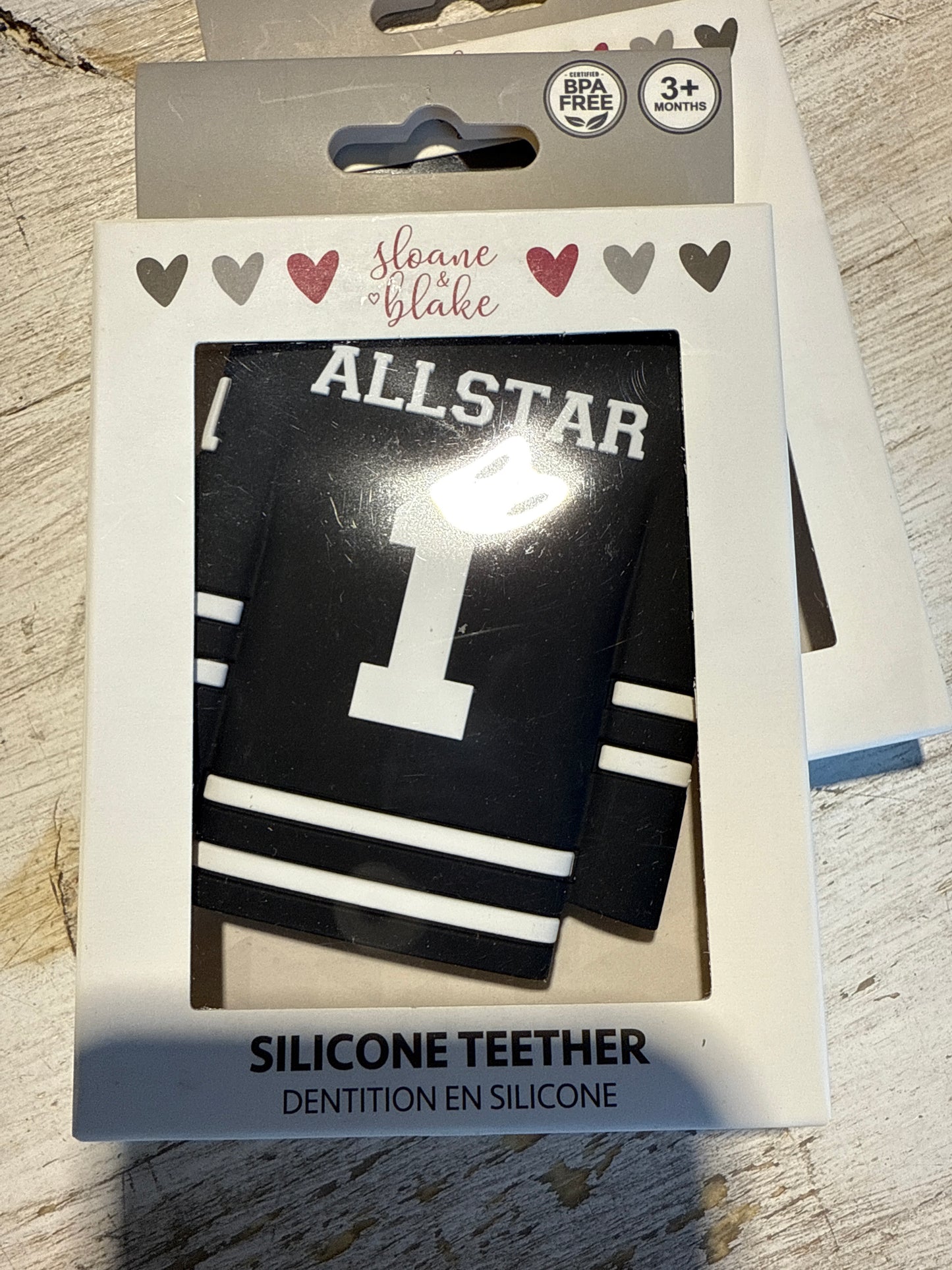Black Jersey Silicone Teether