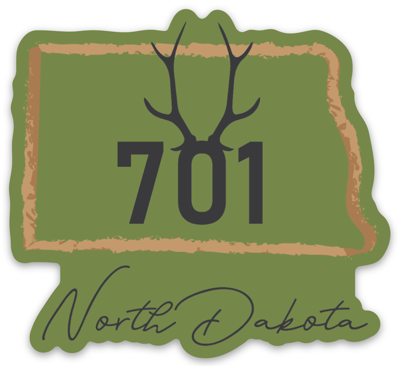 ND 701 Antlers Die Cut STICKER