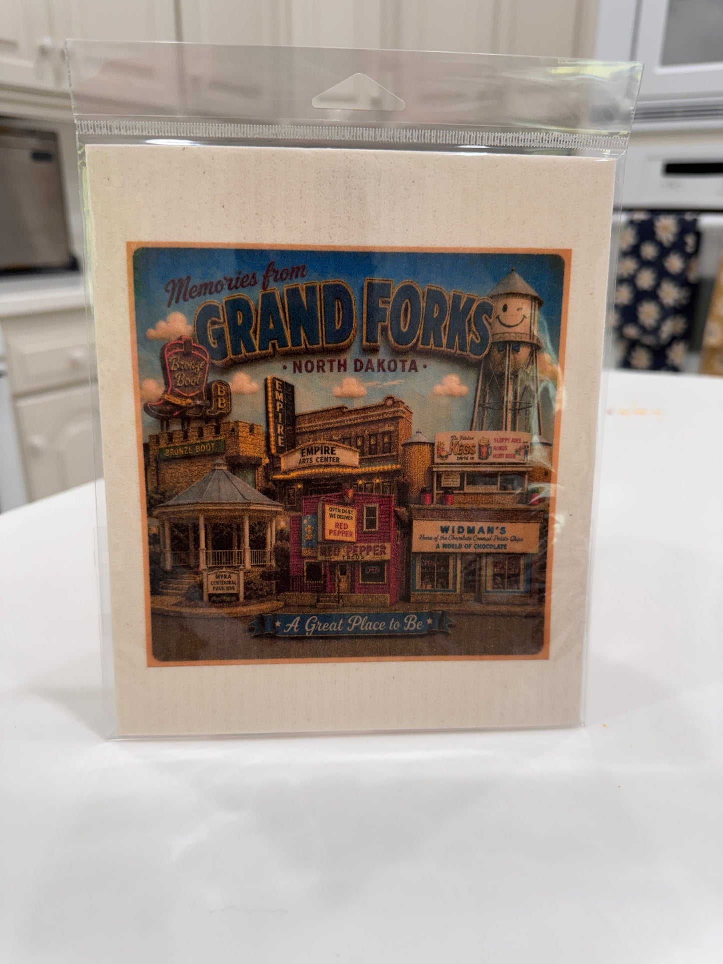 Grand Forks Memories Swedish Dishcloth