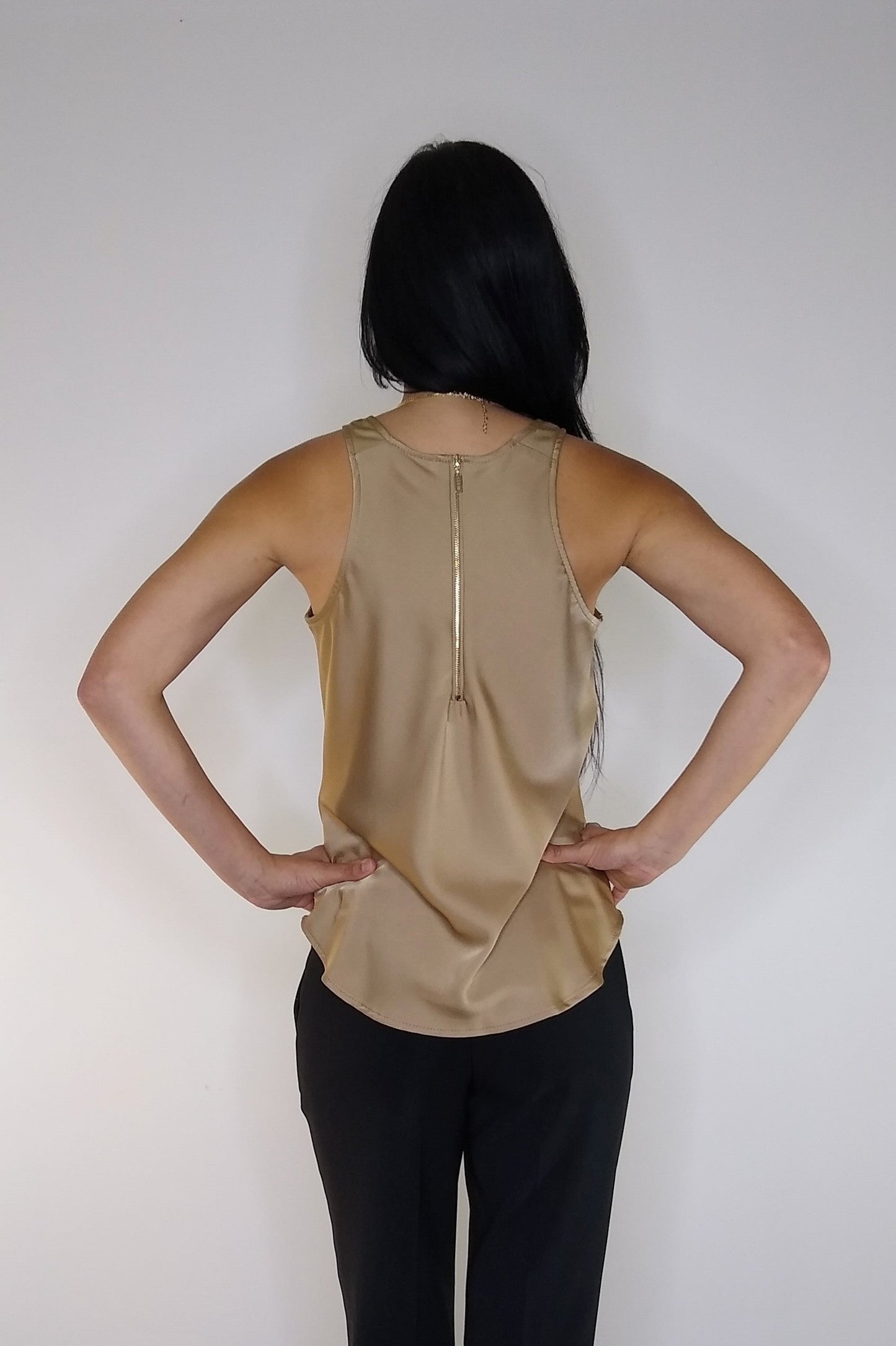 ILTM Champagne Luna Satin Tank Top