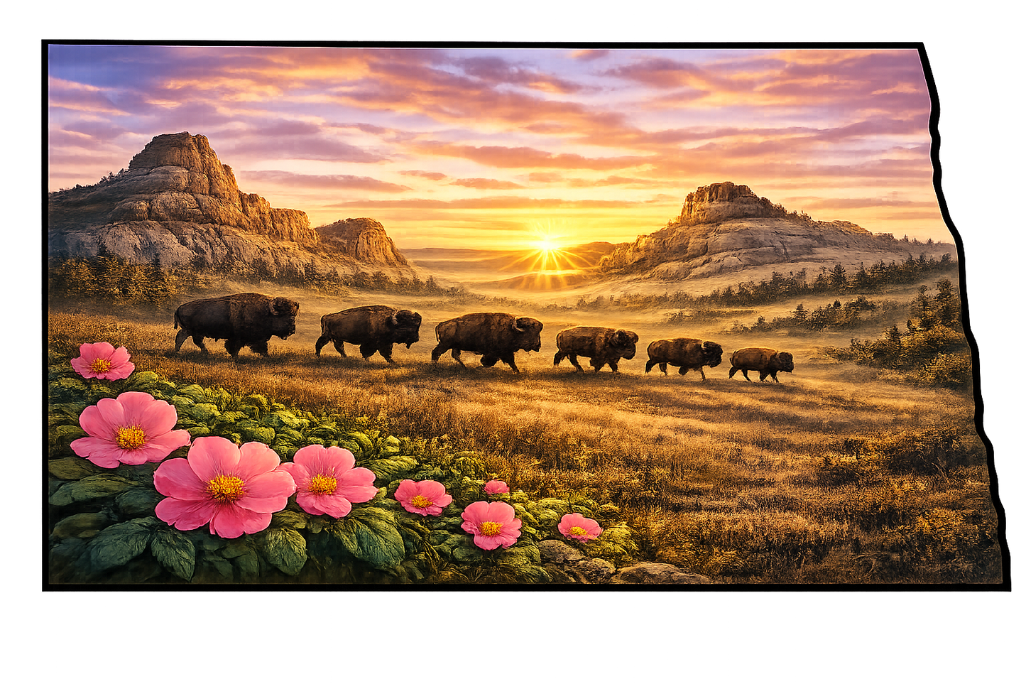 ND Buffalo Sunset sticker