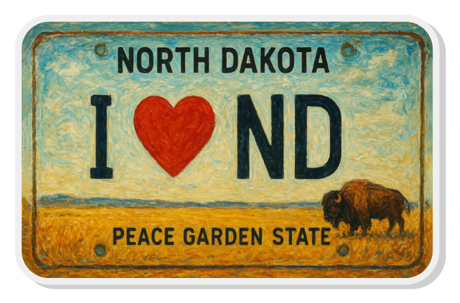 LARGE ND License Plate Acrylic Magnet