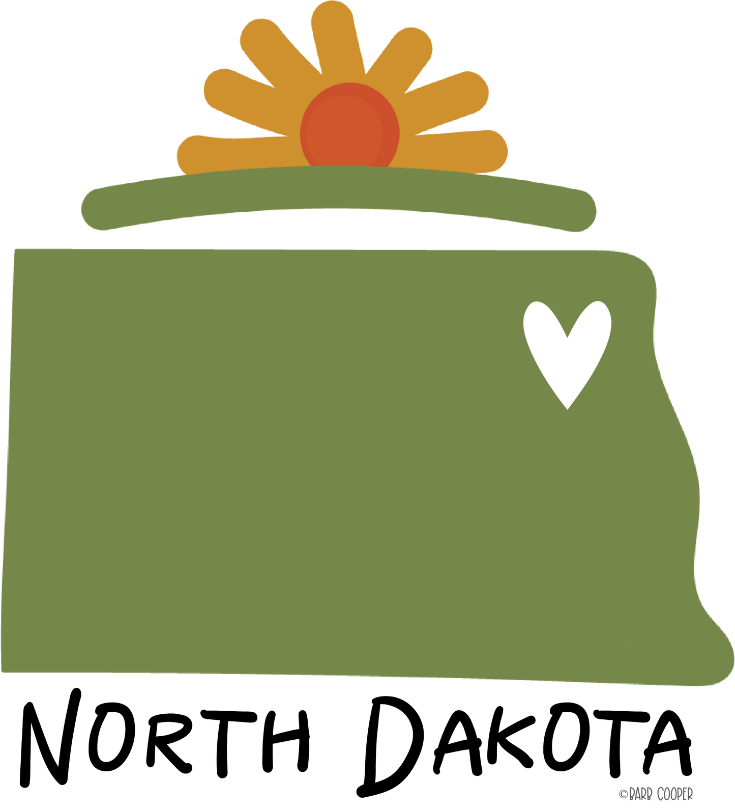 ND State Heart T Sticker