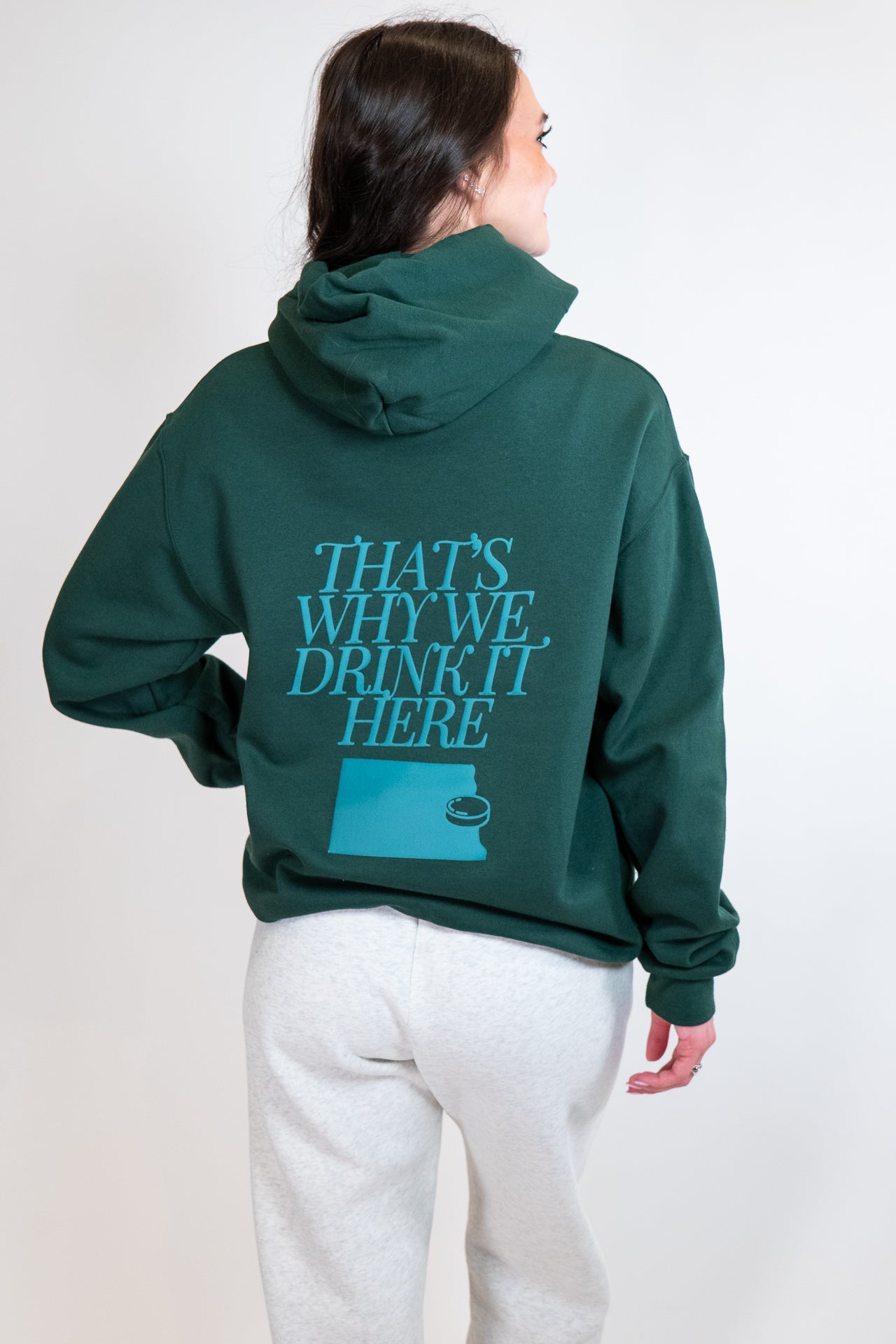 Forest Green Heaven & Beer Hockey Hoodie Sweatshirt