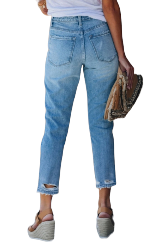 Luscious Mid Rise Light Wash Ankle Skinny Jeans