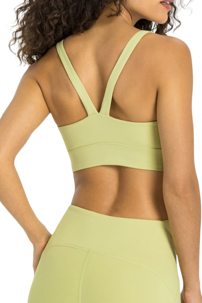 Lily Green Y Back Shockproof Sports Bra