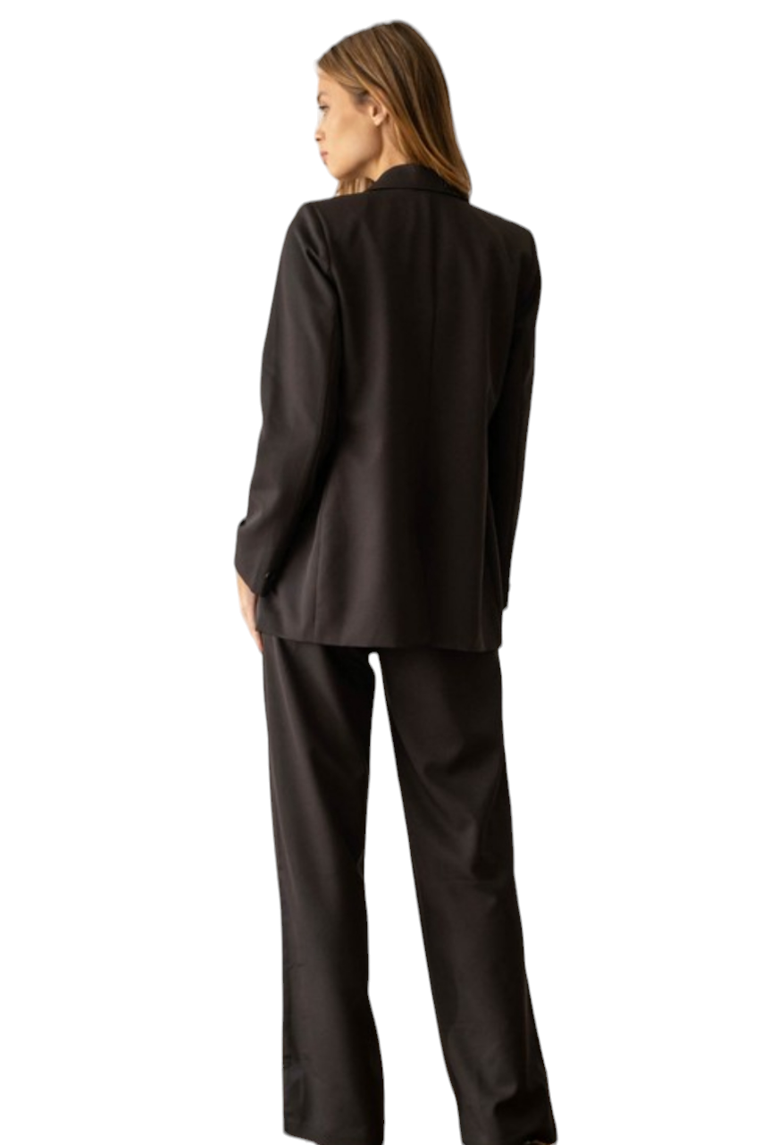 Black High Waisted Wide Leg Dress Pant Slacks