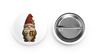 Gnome Christmas Daisy button