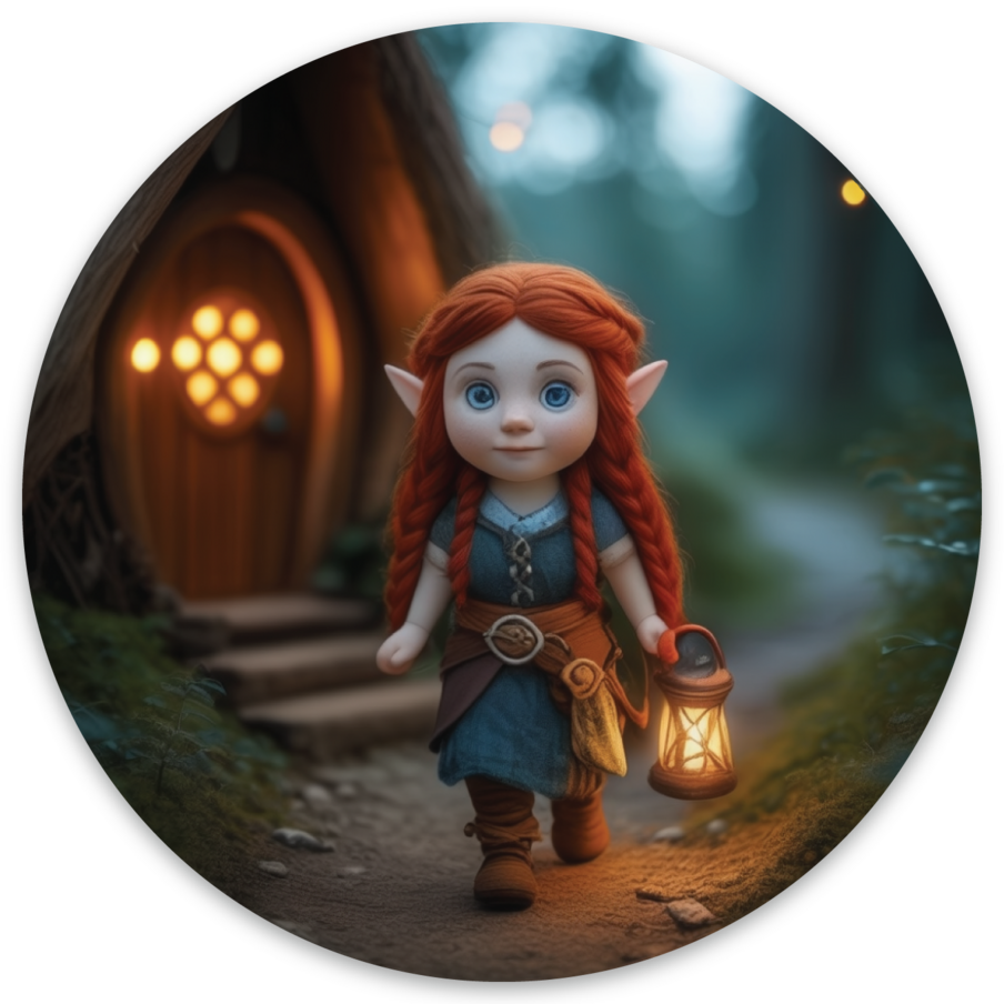 Cottage Elf Red | 3x3 sticker