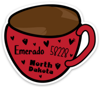 cup Emerado red STICKER