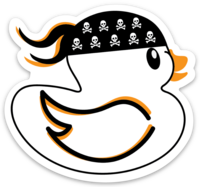 Ducky in Blk Skull Bandana