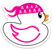 Ducky in Pink Skull Bandana