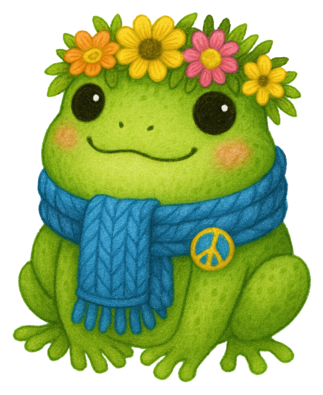 Hippie Scarf Frog sticker