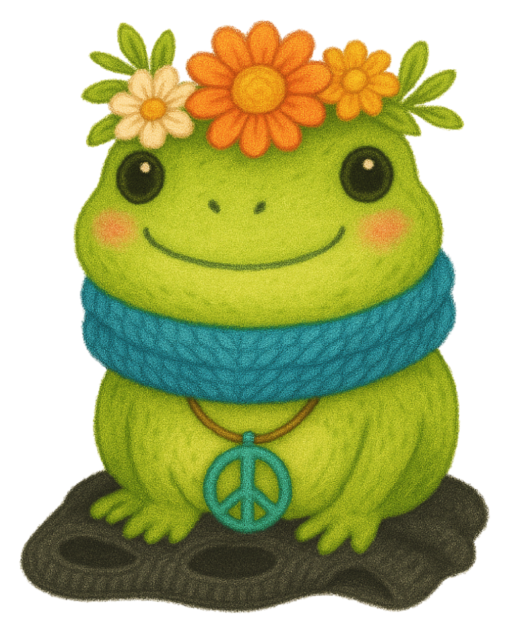 Hippie Scarf Mask Frog sticker