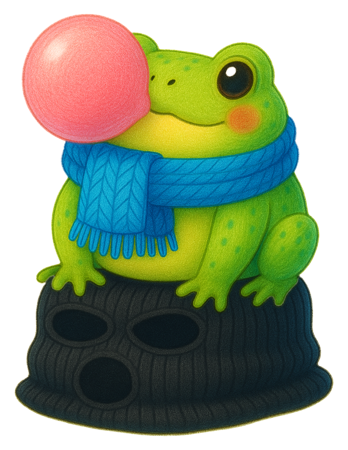 Peaceful Frog Bubblegum Mask sticker