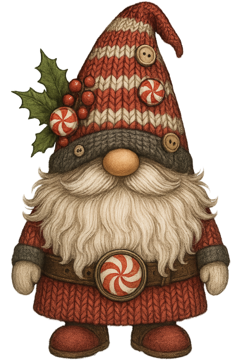 Peppermint Gnome Swedish Dishcloth