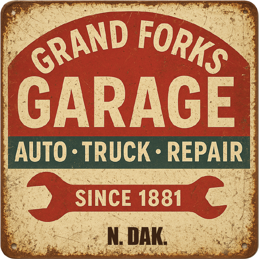 Grand Forks Garage Magnet