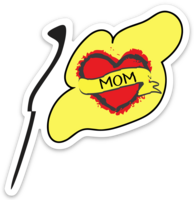 Flag MOM HEART sticker