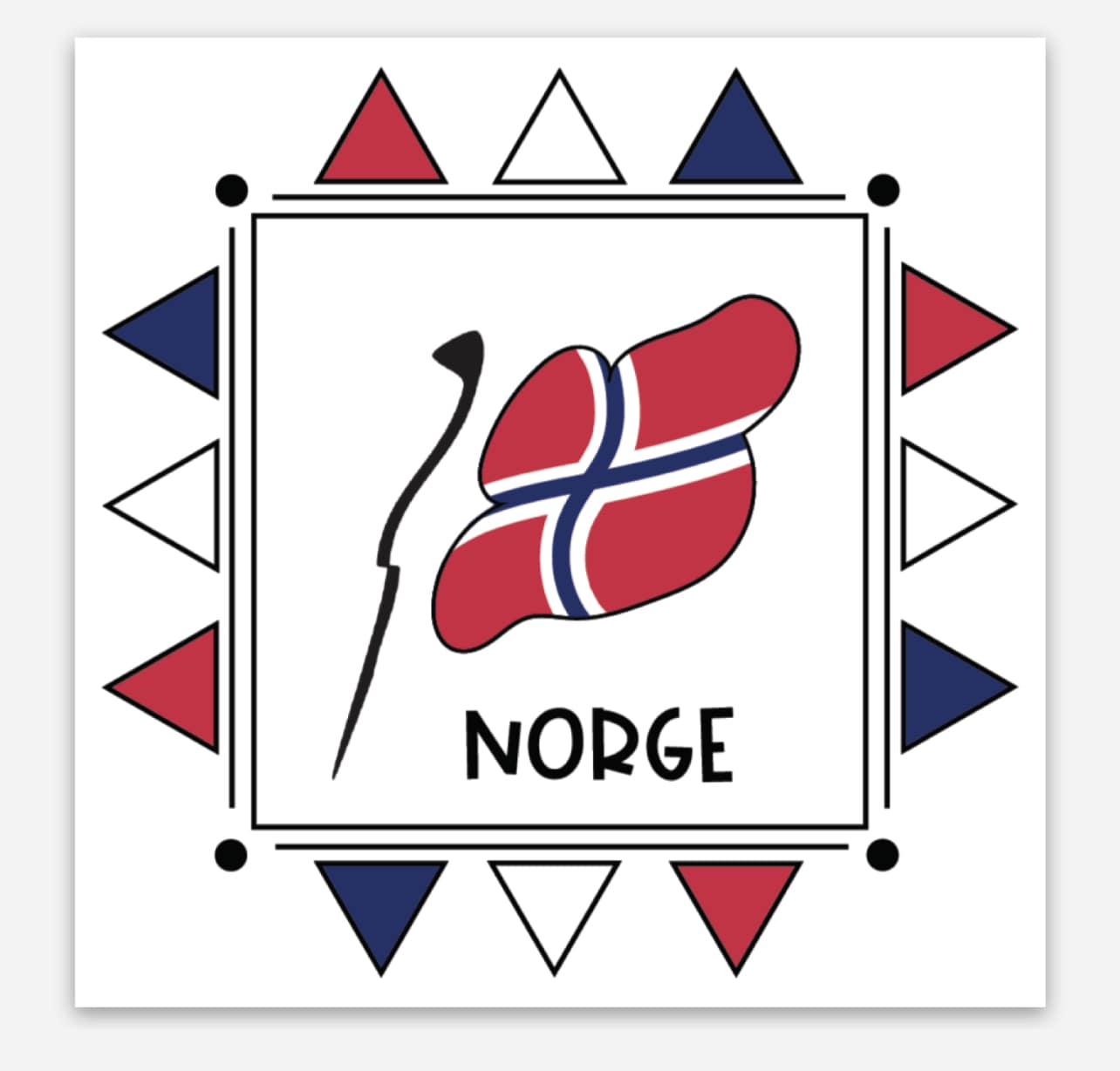 Norge 3x3 Sticker