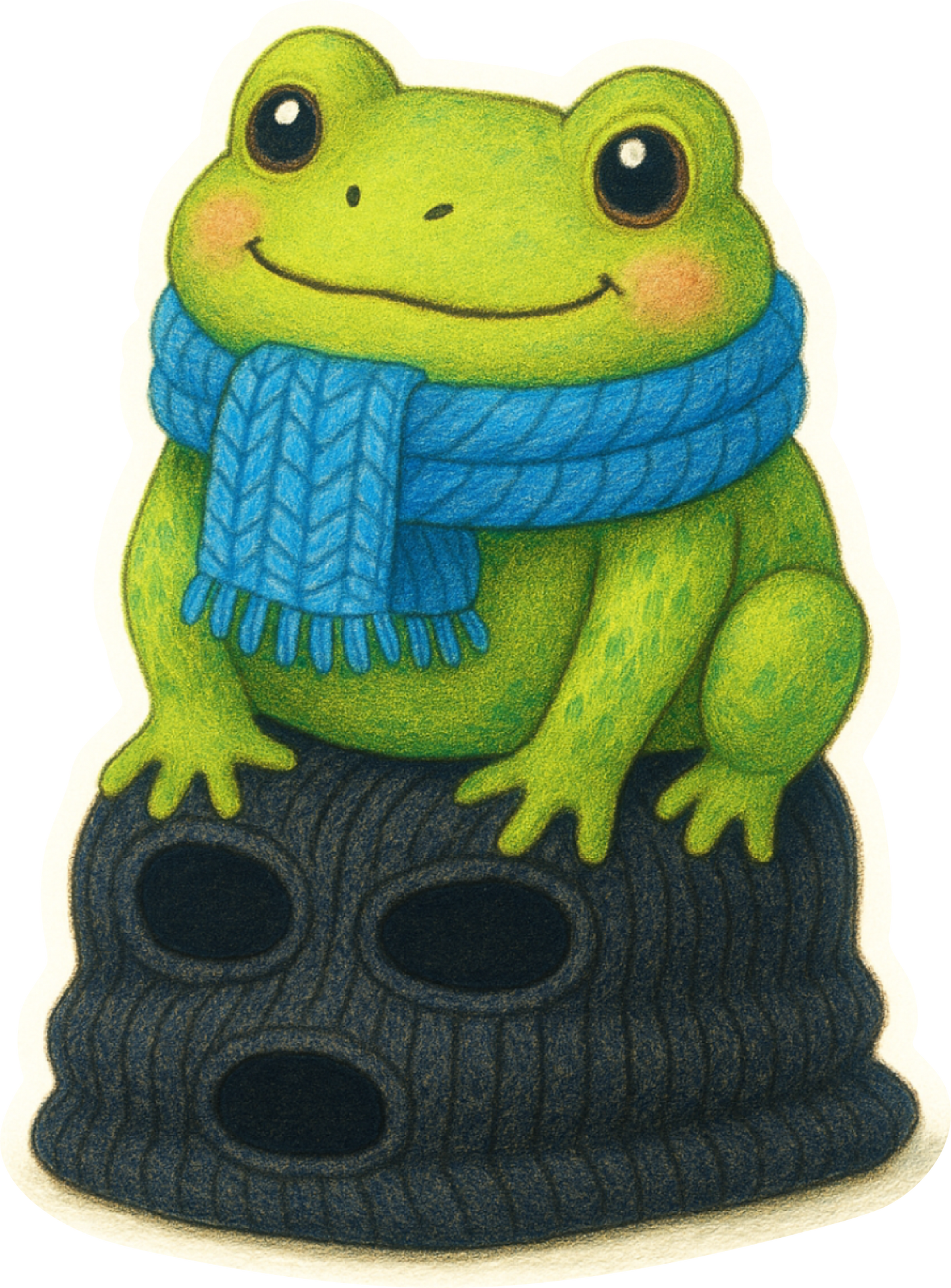 Peaceful Frog Sitting Strong