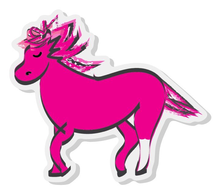 Pink Pony Fuscia Pin Acrylic