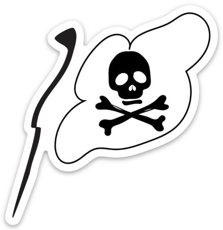 Flag skull black white