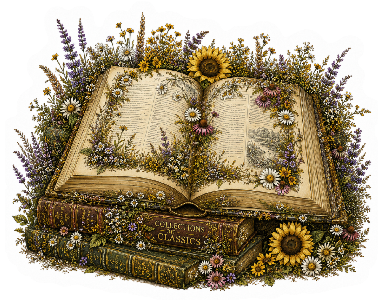Book Wildflower Sticker