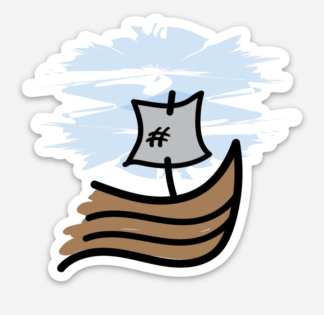 Viking Ship sticker 3x3