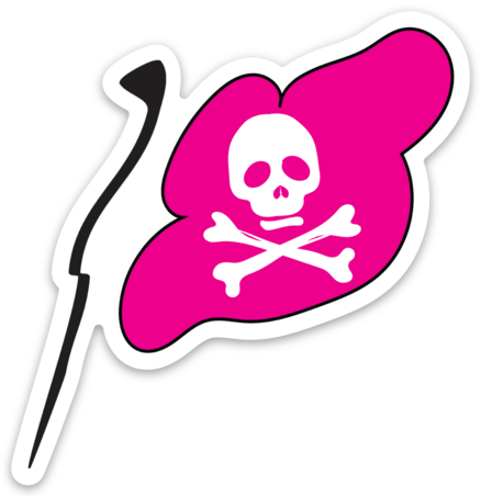 Flag Skull white pink