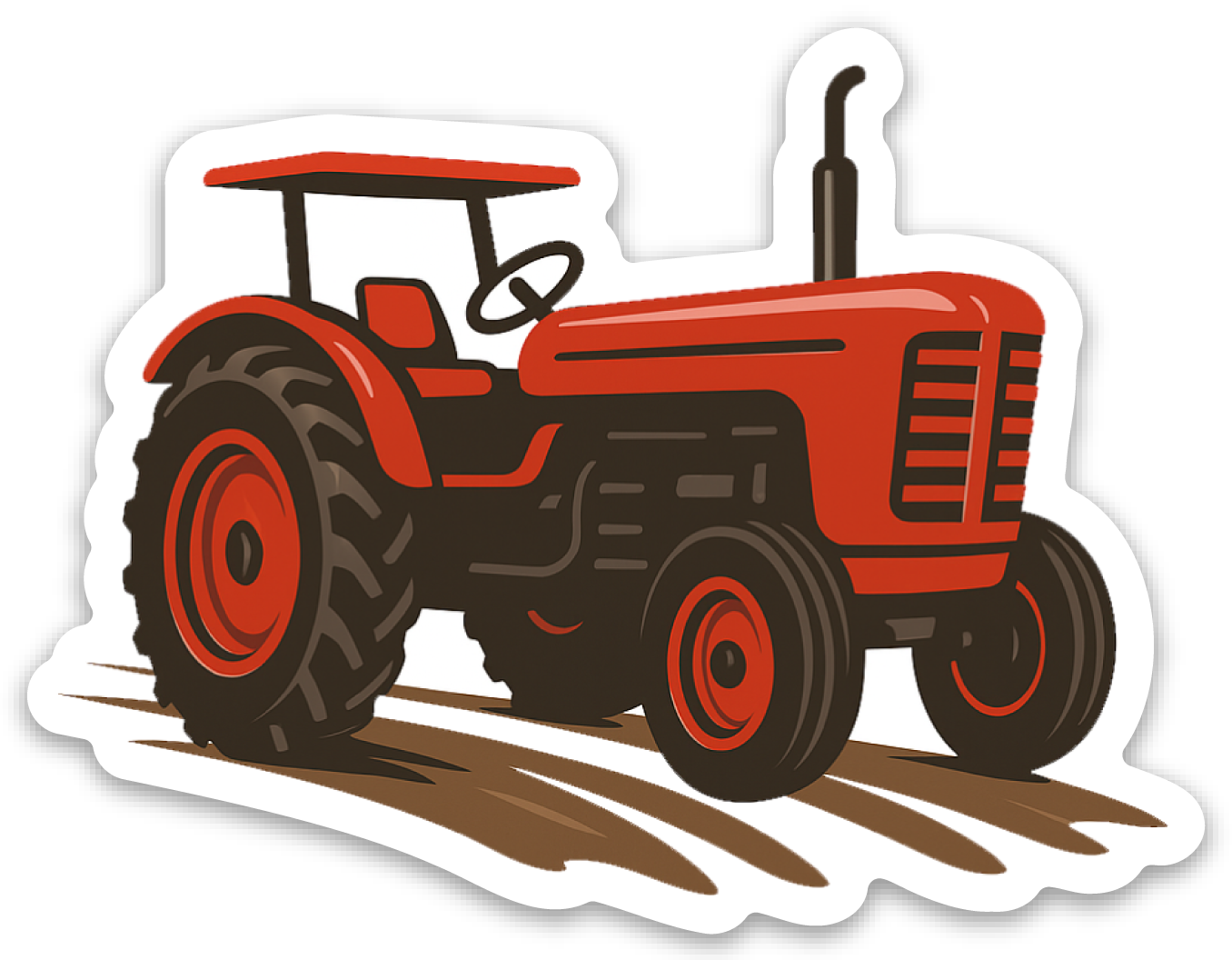 Tractor RED sticker