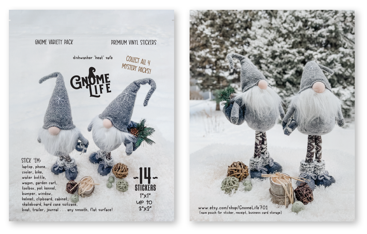 Gnome Mystery Sticker Pack - 14 stickers