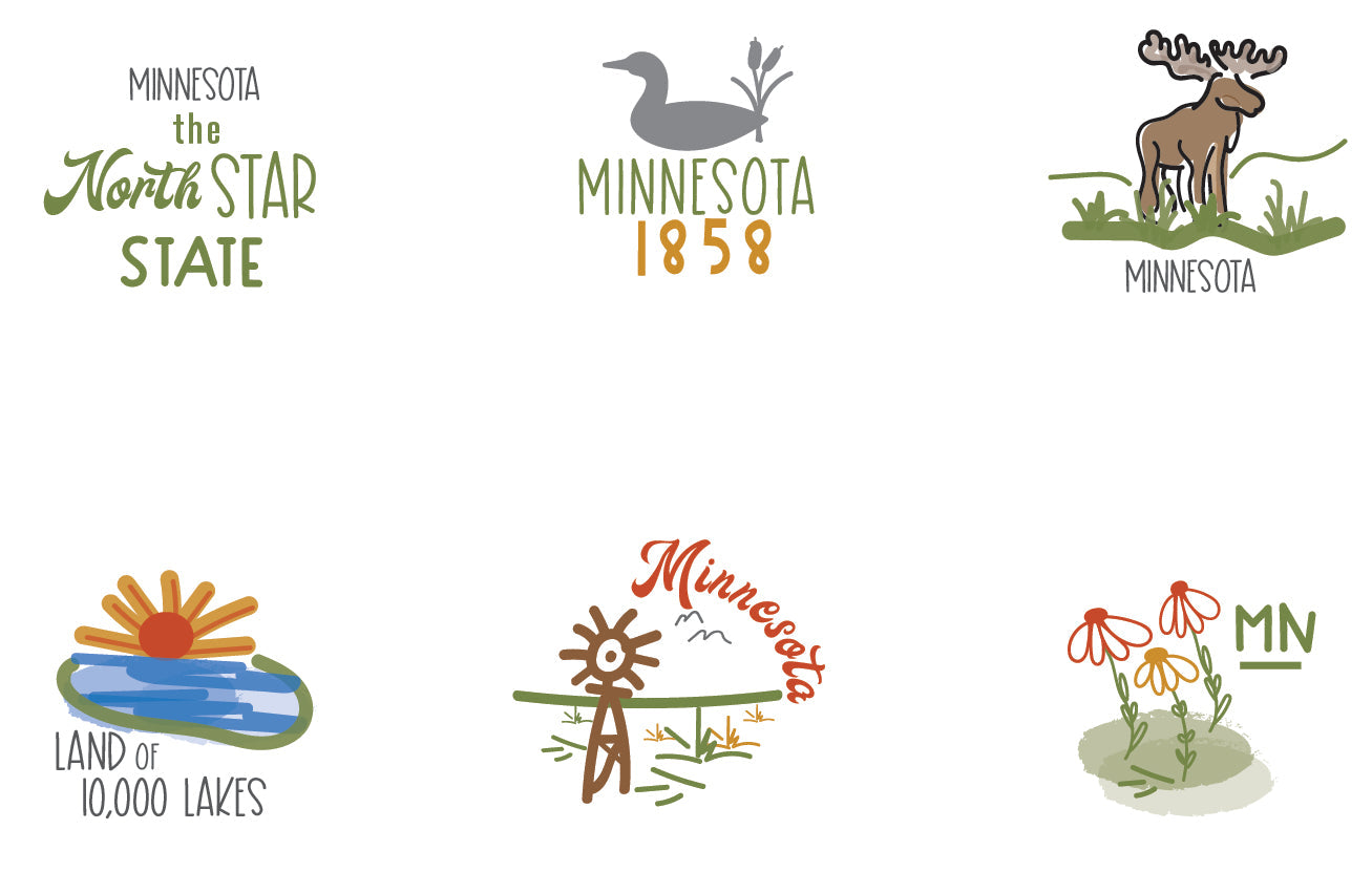 Tin set | Bottle Cap Magnets | Minnesota