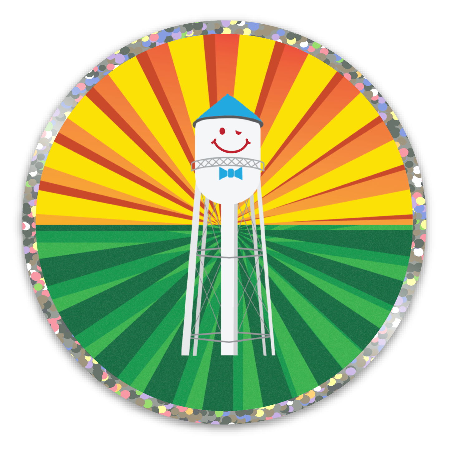 Classic Smiley Sunrise G Cir 3in