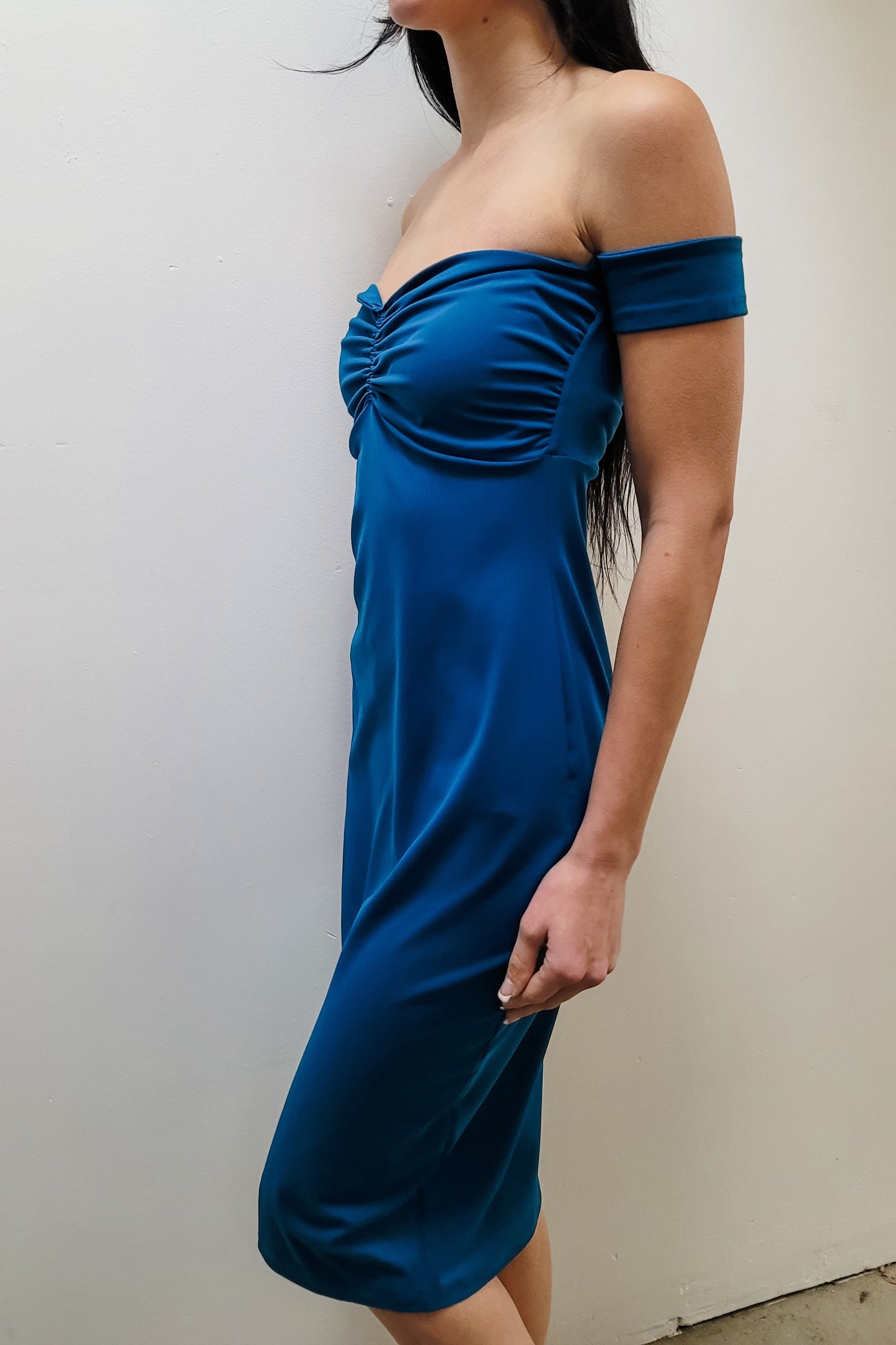 Susana Monaco Fresh Water Off Shoulder Gathered Front Dress