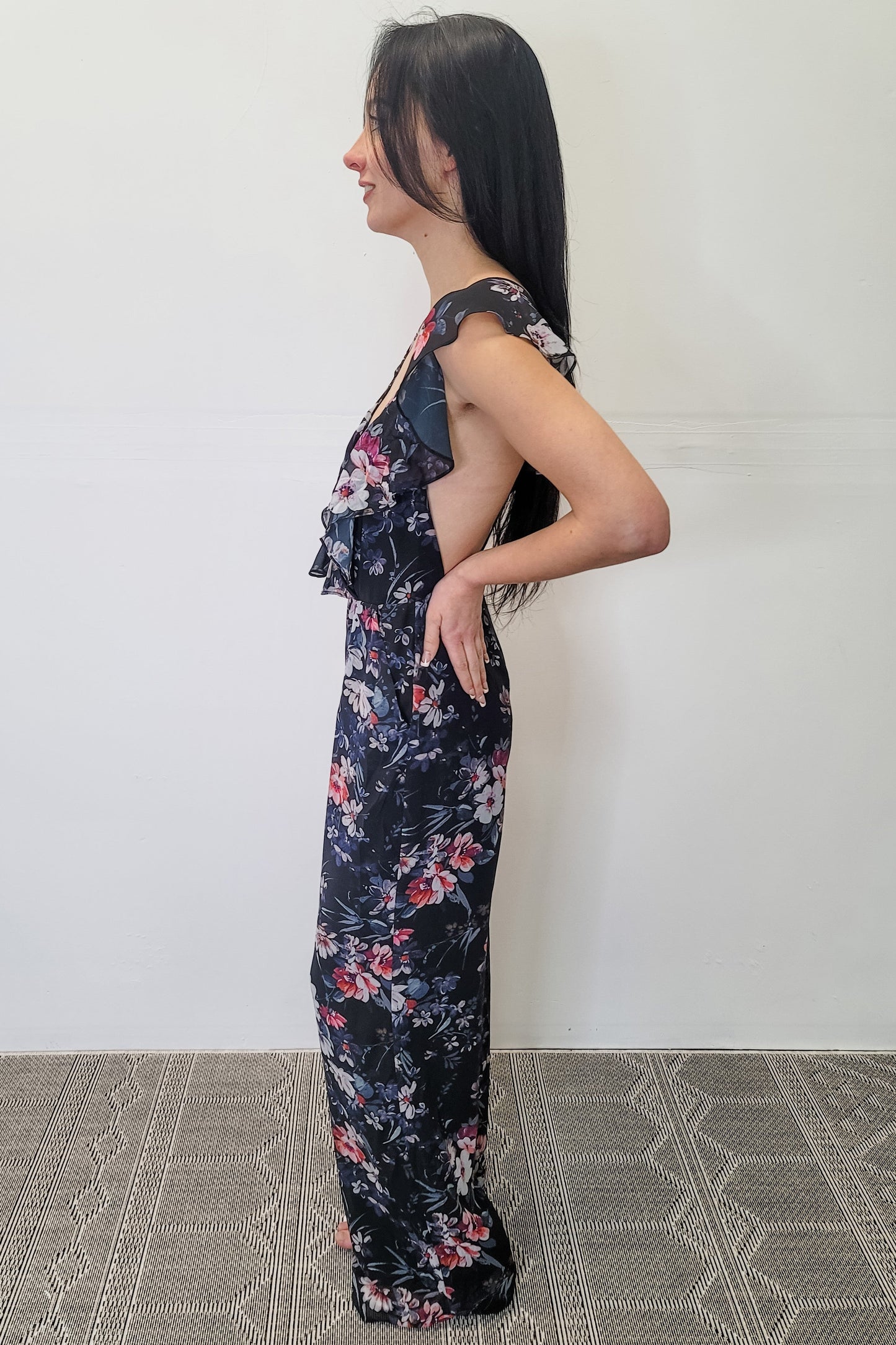 Yumi Kim Black Floral Jumpsuit