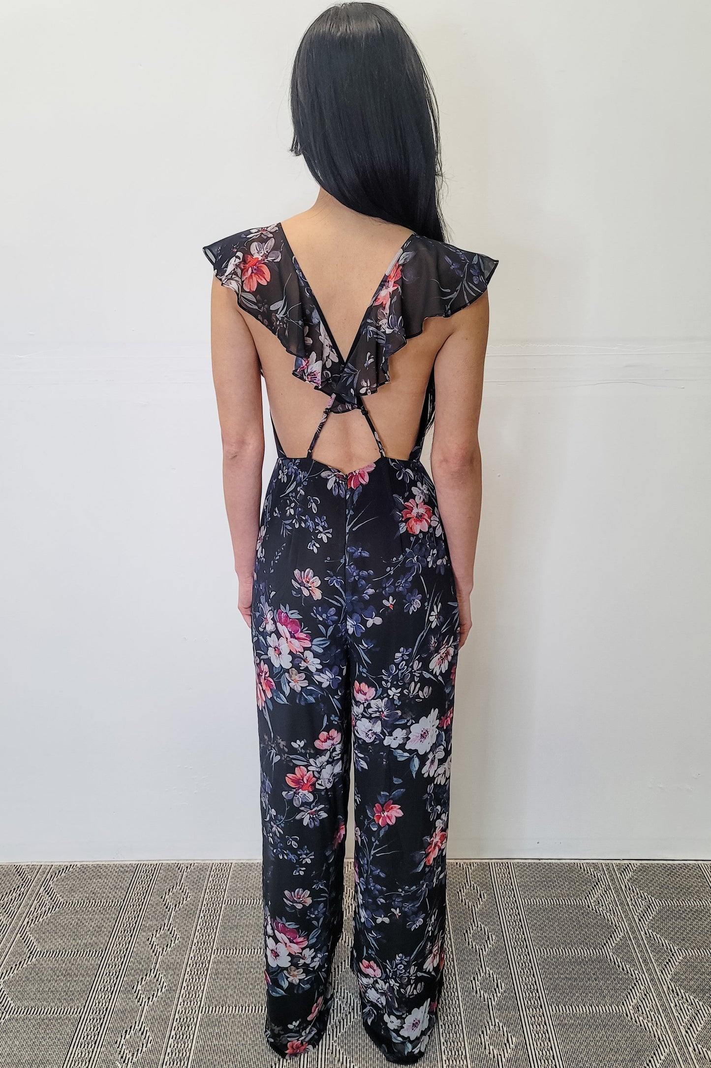 Yumi Kim Black Floral Jumpsuit