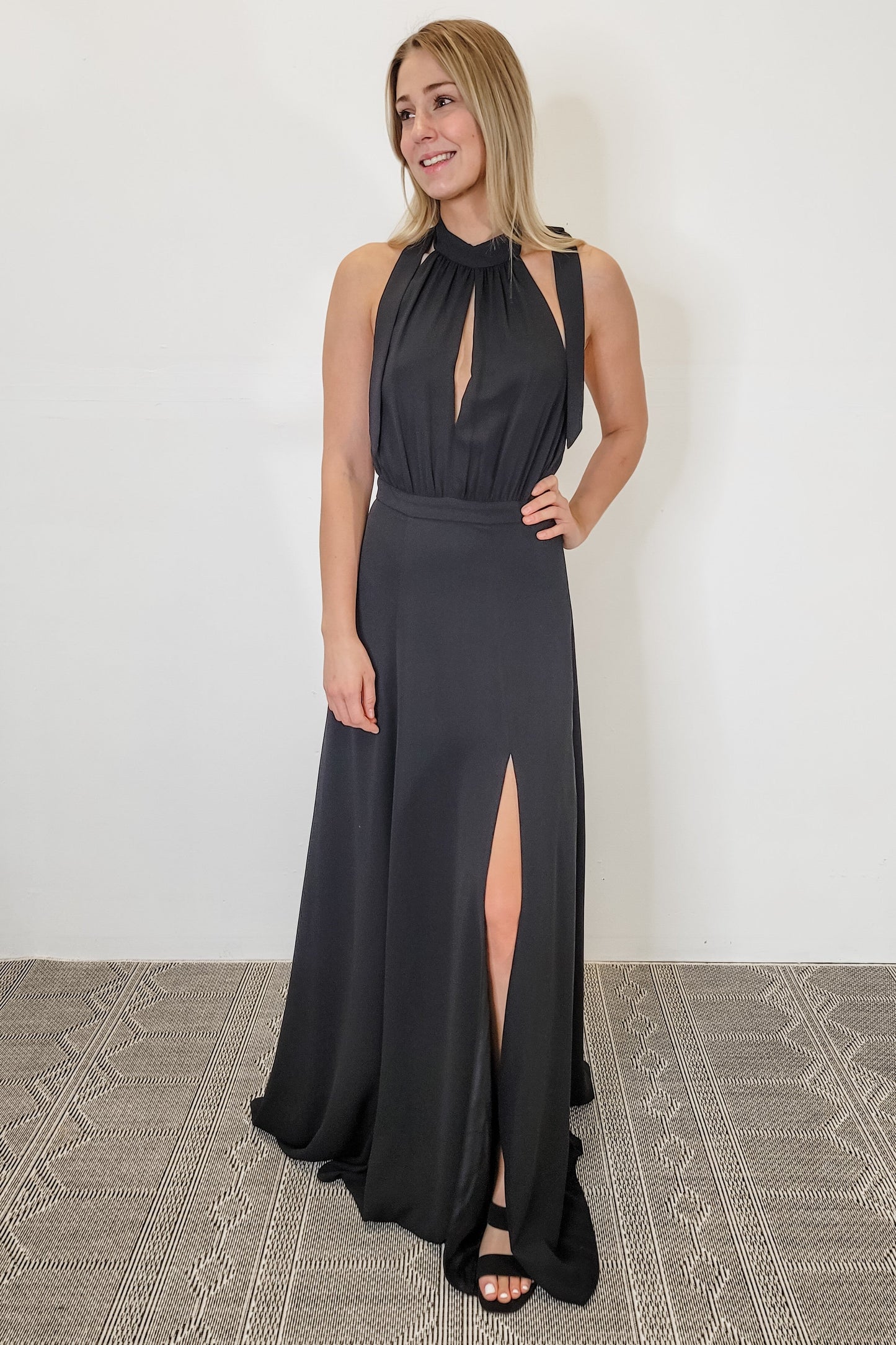 Yumi Kim Black Halter Neck Maxi Dress