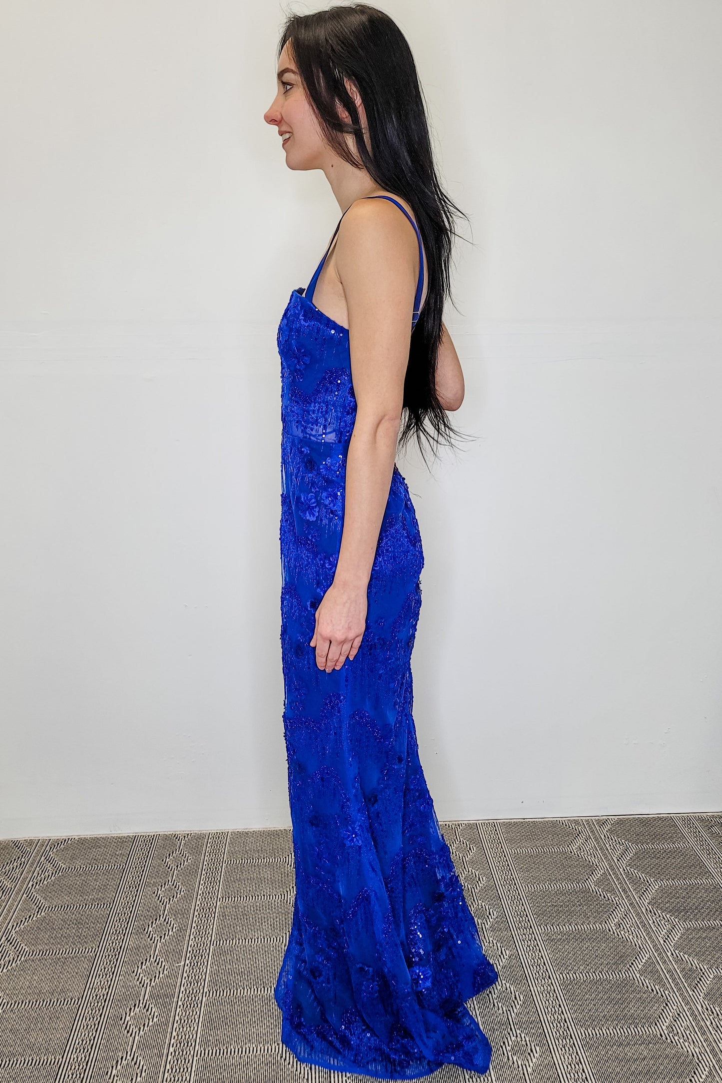 Dress The Population Royal Blue Embellished Mermaid Maxi Dress