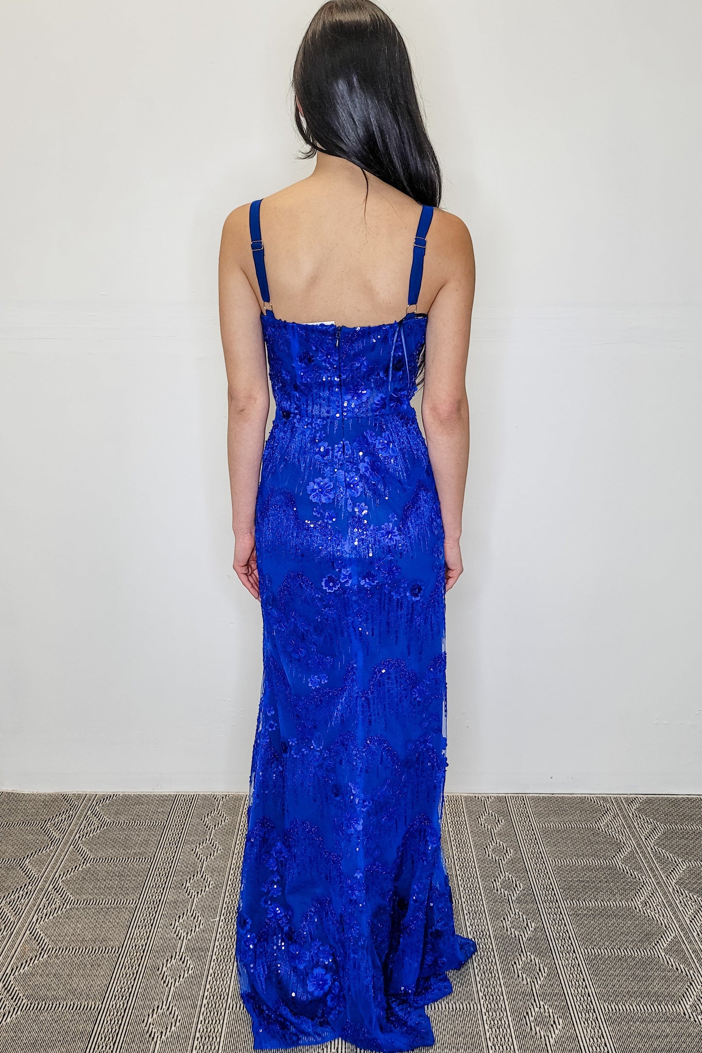 Dress The Population Royal Blue Embellished Mermaid Maxi Dress