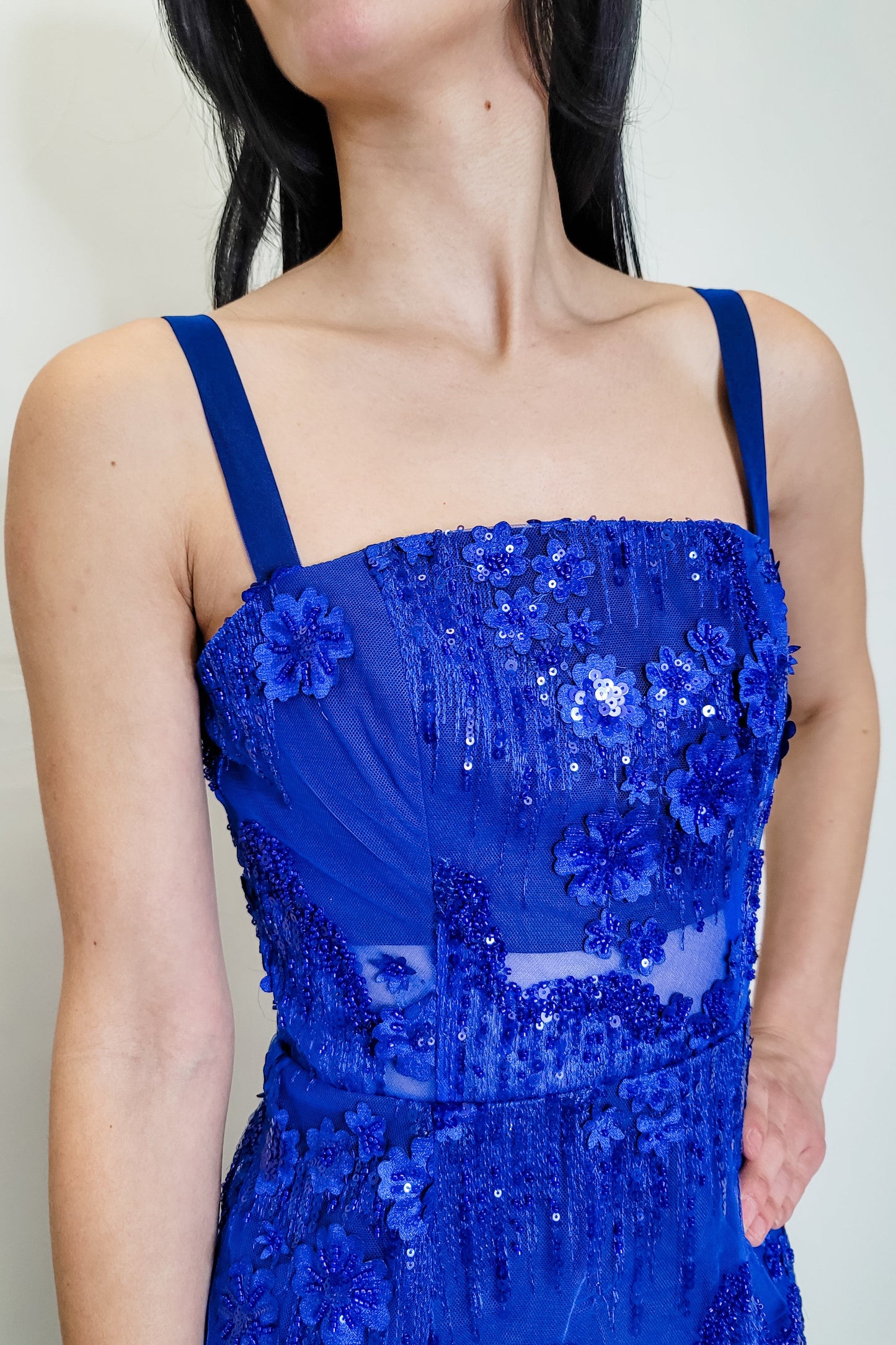 Dress The Population Royal Blue Embellished Mermaid Maxi Dress