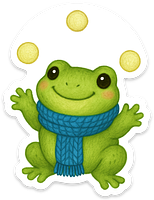 Green Frog Juggling sticker
