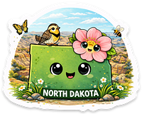 Chibi North Dakota sticker