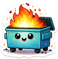 Chibi Dumpster Fire Sticker