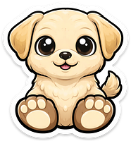 Chibi Yellow Lab Sticker