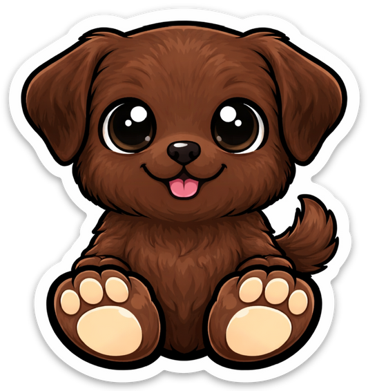 Chibi Chocolate Lab Sticker
